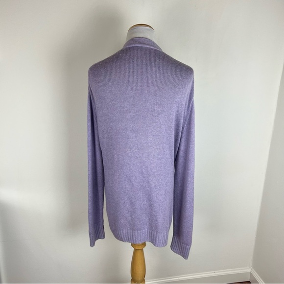 Re/Done 90s Cardigan Sweater In Heather Lilac Wool Blend Oversized Size XS $350 - Picture 6 of 8